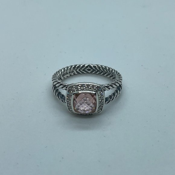 David Yurman Morganite Petite Albion RIng Size 7 - Picture 9 of 9